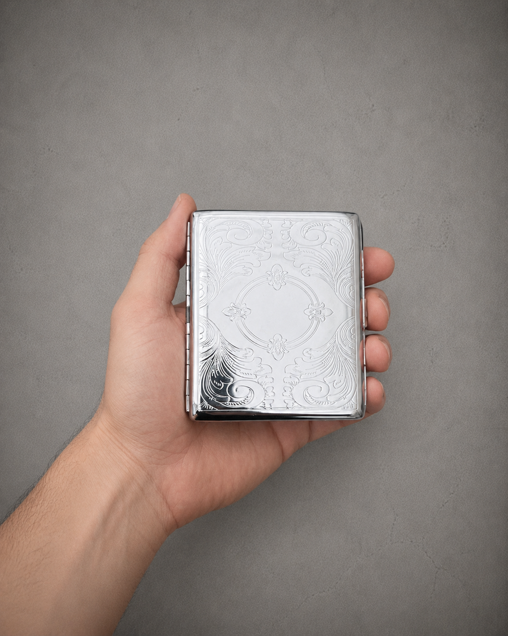 Gray Closet Chrome Cigarette Case