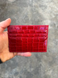 Gray Closet-Slim Card Holder Effetto Coccodrillo