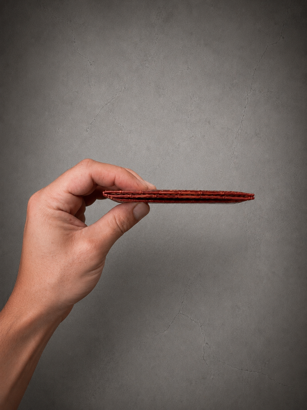 Gray Closet Croco Card Holder — Cognac